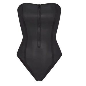 SKIMS | RUBBERIZED SCUBA SWIM STRAPLESS ONE PIECE NWT